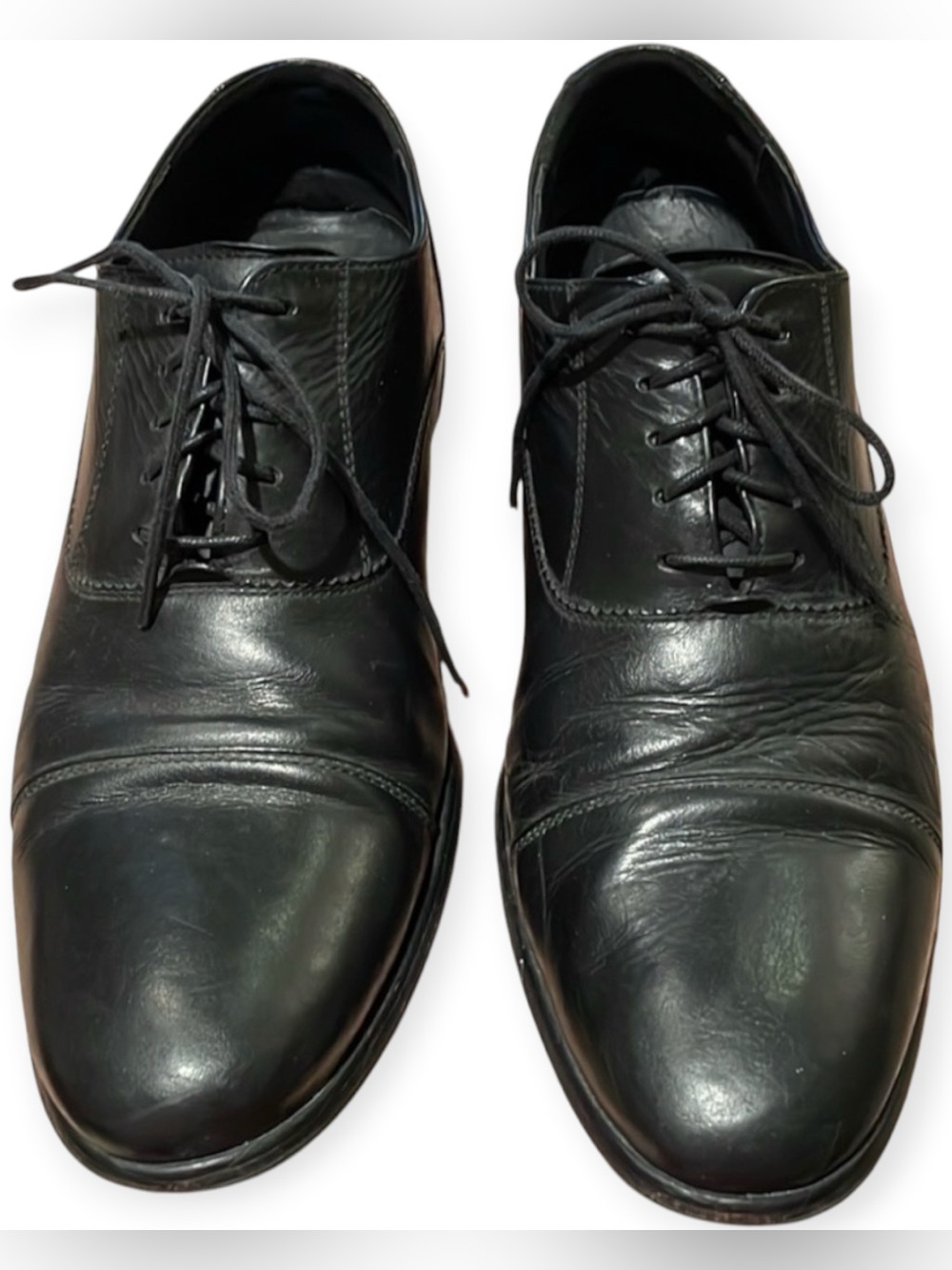 Vintage Cole Haan classic cap toe leather lace up oxfords, beautifully aged Sz11